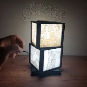 Lampe Lithophanie Rotative - Laissez la Lumière Raconter Votre Histoire